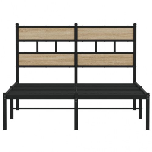 Sengeramme 120 x 190 cm med lamelbund - sort/sonoma-eg