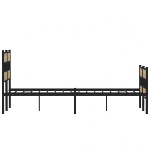 Sengeramme 120 x 190 cm i metal - sort/sonoma-eg