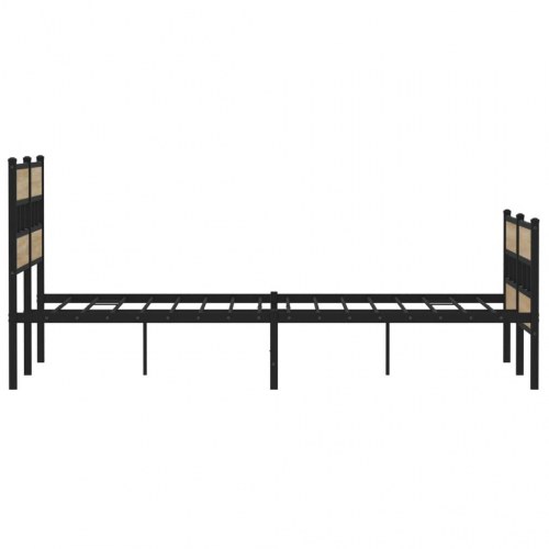 Sengeramme uden madras 140 x 190 cm i metal - sort/sonoma-eg