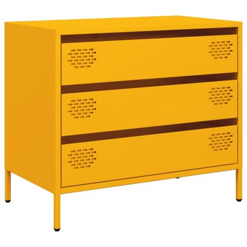 Skænk med 3 skuffer 68 x 39 x 58,5 cm - sennepsgul