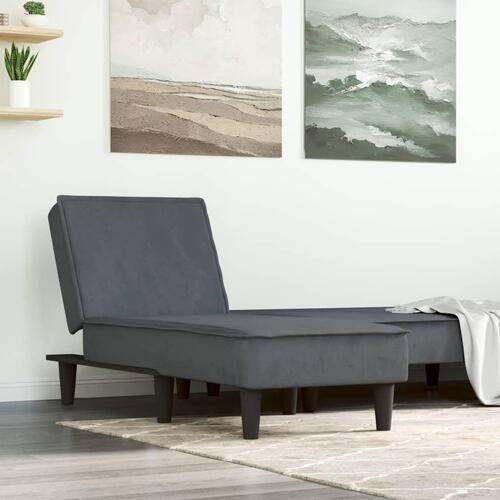 Chaiselong velour mørkegrå