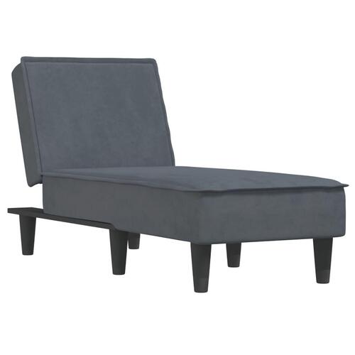 Chaiselong velour mørkegrå