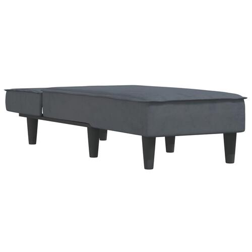 Chaiselong velour mørkegrå