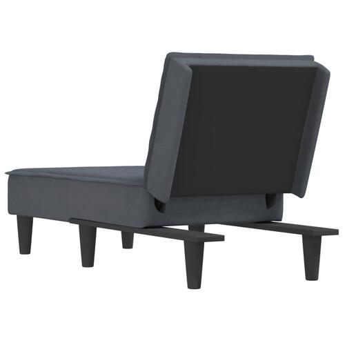 Chaiselong velour mørkegrå