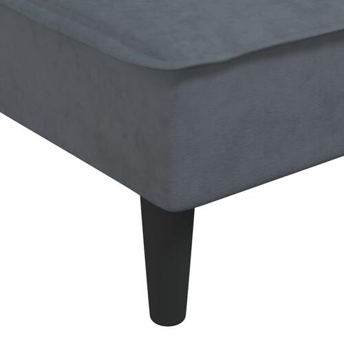 Chaiselong velour mørkegrå