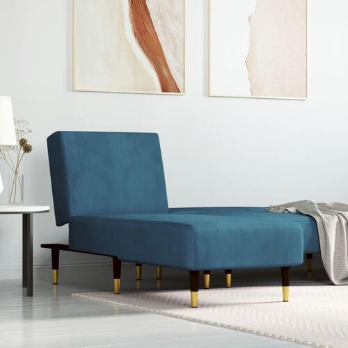 Chaiselong velour blå