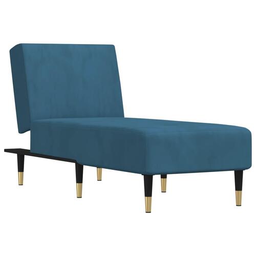 Chaiselong velour blå