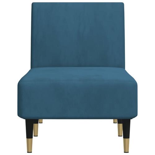 Chaiselong velour blå