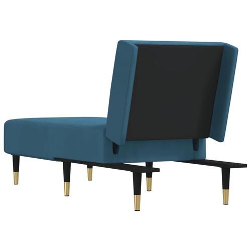 Chaiselong velour blå