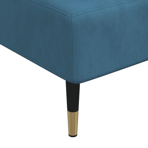 Chaiselong velour blå