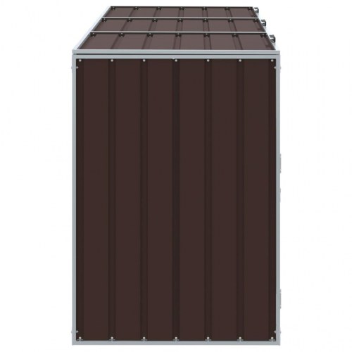Skraldespandsskjuler 3 rum 216 x 81 x 115 cm - brun