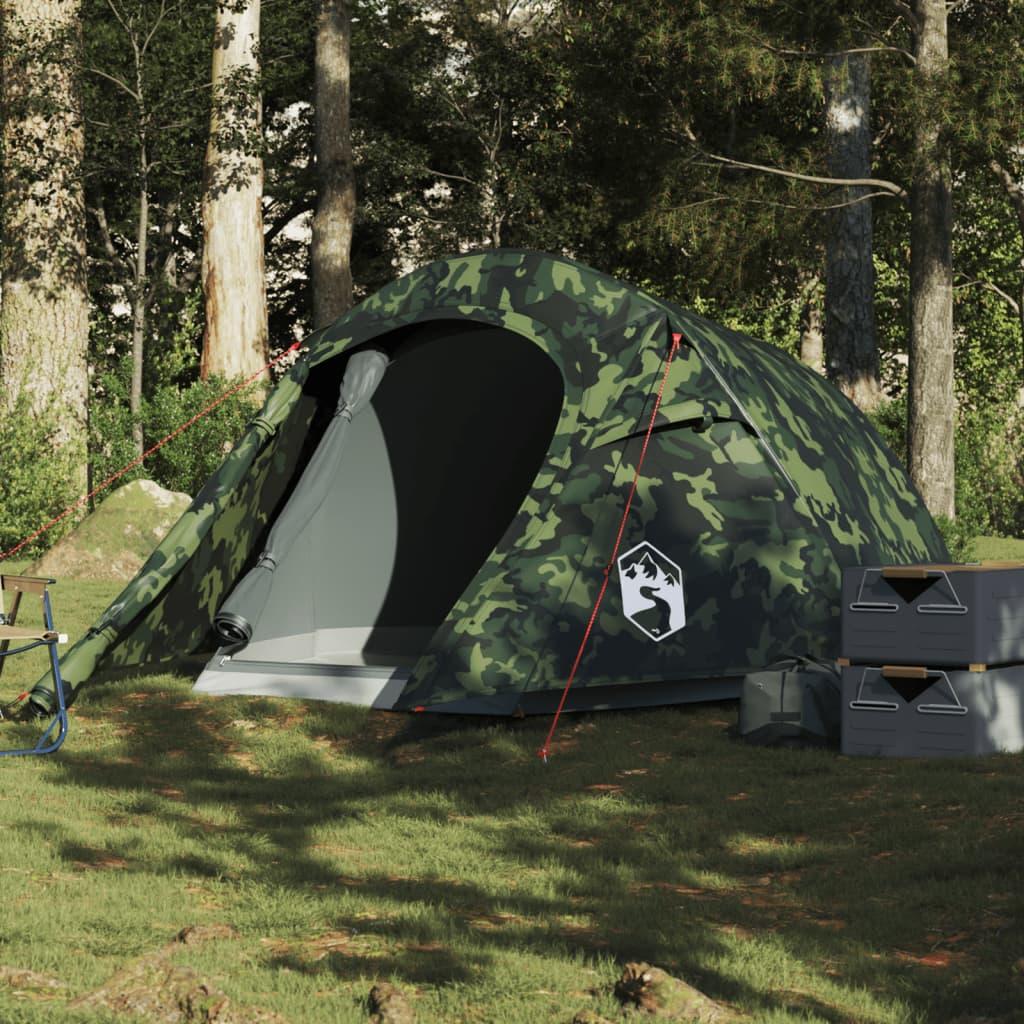 2-personers campingtelt - vandafvisende camouflage tunneltelt
