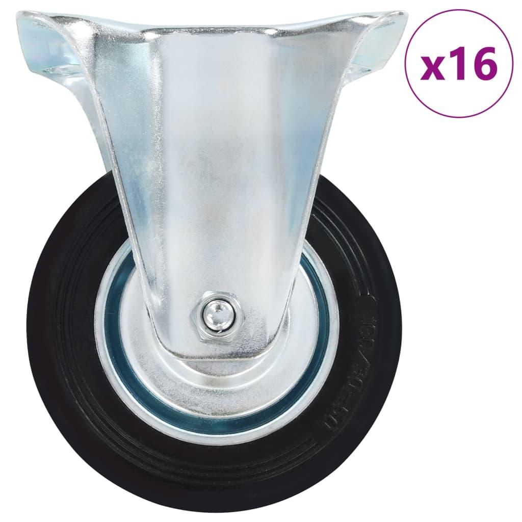 Faste hjul 16 stk. 100 mm
