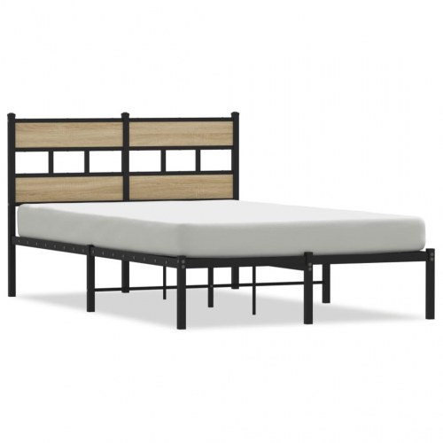 Sengeramme 120 x 200 cm med lamelbund - sort/sonoma-eg