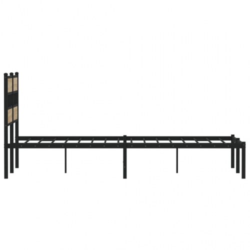 Sengeramme 120 x 200 cm med lamelbund - sort/sonoma-eg