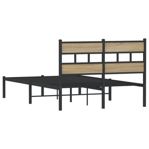Sengeramme 120 x 200 cm med lamelbund - sort/sonoma-eg