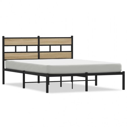 Sengeramme uden madras 140 x 190 cm - sort/sonoma-eg