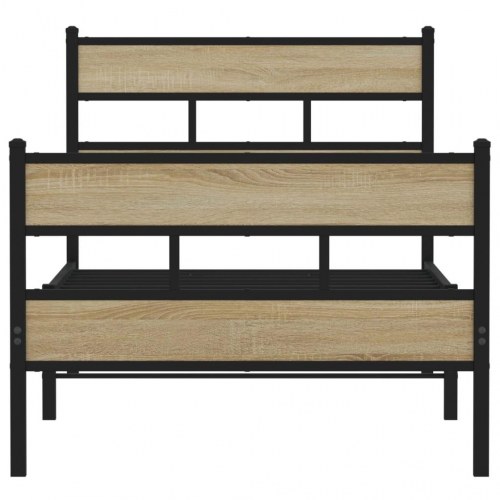 Sengeramme 107 x 203 cm i metal - sort/sonoma-eg