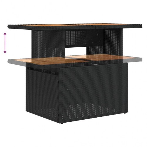 Sofasæt til haven 7 dele med hynder polyrattan sort