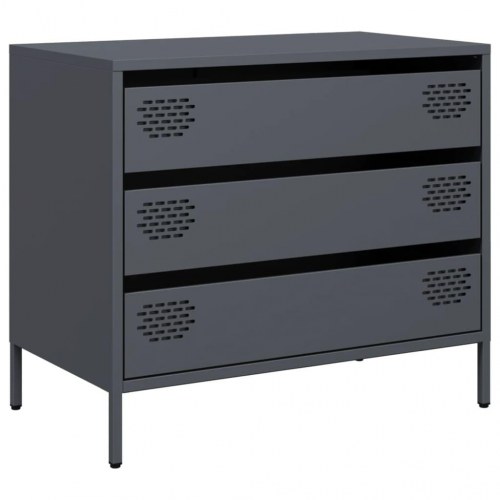 Skab med 3 skuffer 68 x 39 x 58,5 cm - antracitgrå