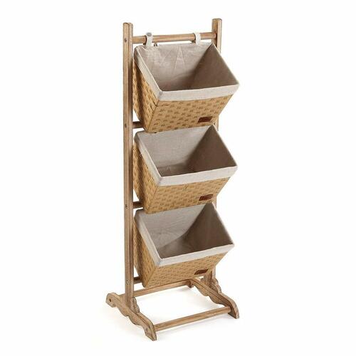 Skuffemoduler Versa Bomuld Træ Rattan 35 x 102 x 35 cm