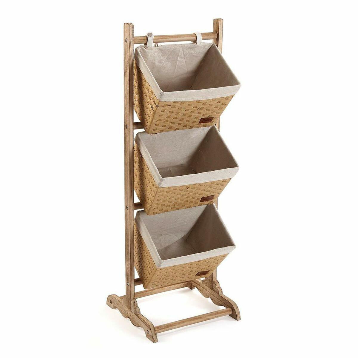 Skuffemoduler Versa Bomuld Træ Rattan 35 x 102 x 35 cm