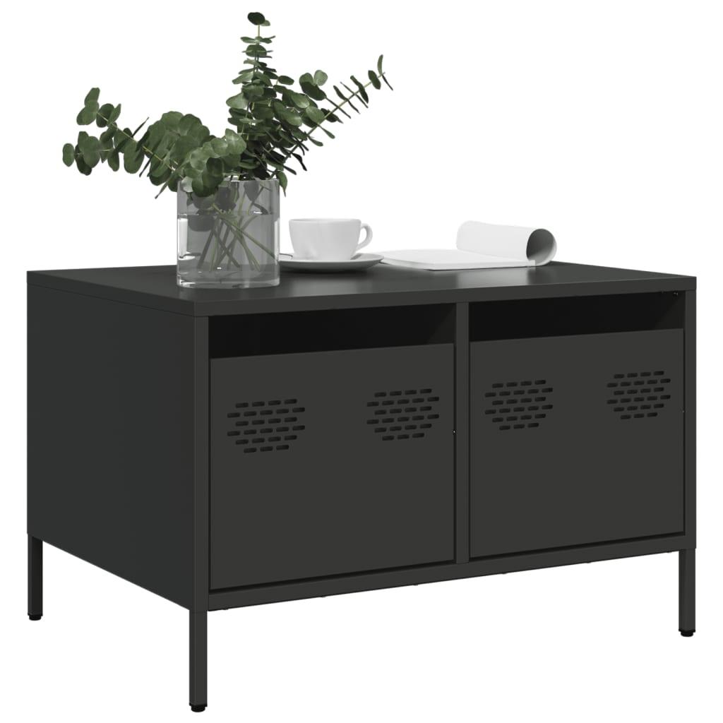Tv Bord 68x50x43 5 Cm Koldvalset Stål Sort