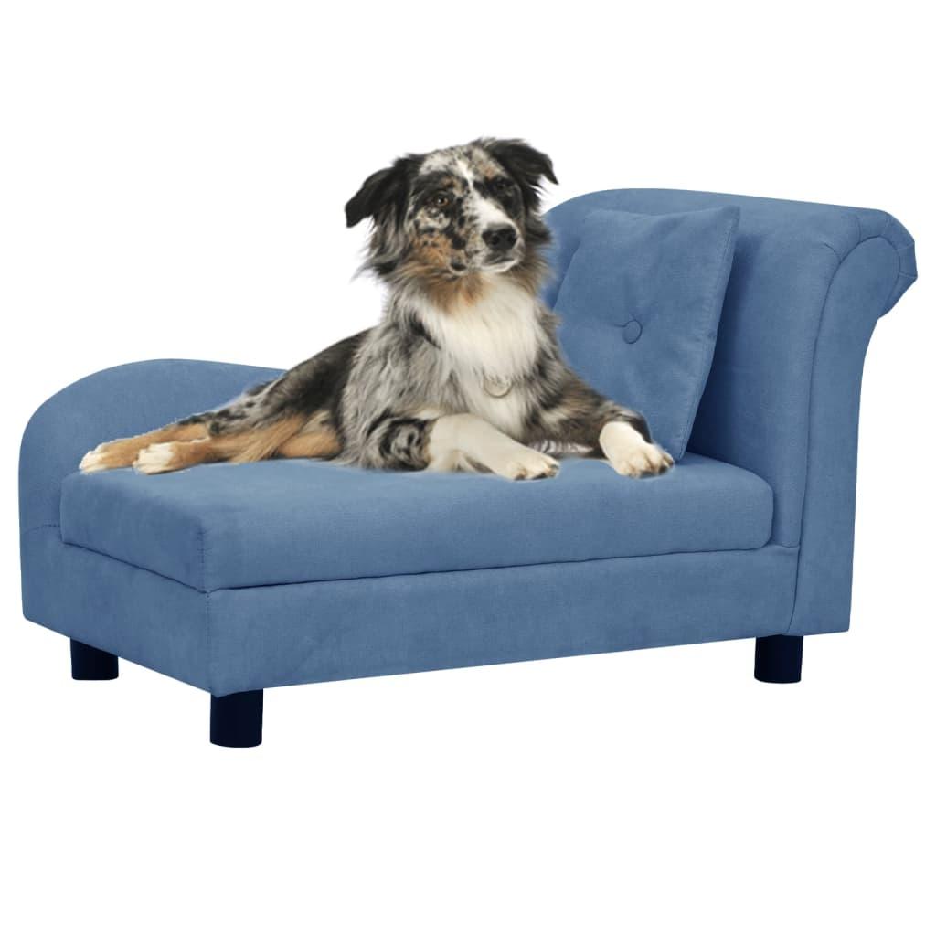 Hundesofa Med Pude 83x44x44 Plys Blå