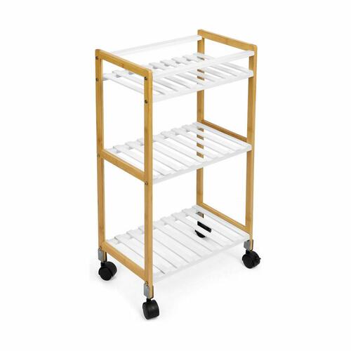 Rullebord Confortime Hvid Bambus 40 x 25 x 70 cm (2 enheder)