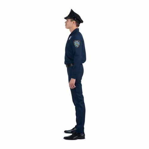 - politi kostume til voksne, mørkeblå, XXXL