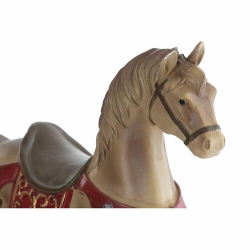 Julepynt Brun Rød Harpiks Hest 34 x 10 x 32 cm (3 enheder)