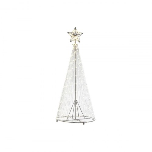 Juletræ med LED - sølvfarvet metal, 25 × 25 × 60 cm