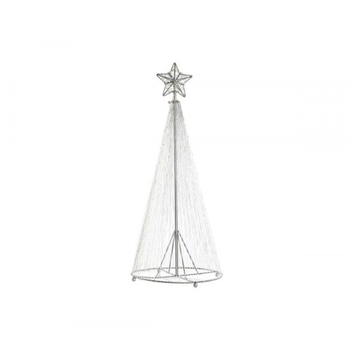 Juletræ med LED - sølvfarvet metal, 25 × 25 × 60 cm