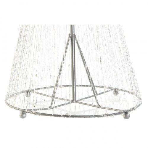 Juletræ med LED - sølvfarvet metal, 25 × 25 × 60 cm