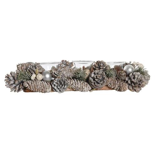 Julelys Holder Hvid Rød Grøn Krystal 38 x 13 x 8,5 cm (2 enheder)