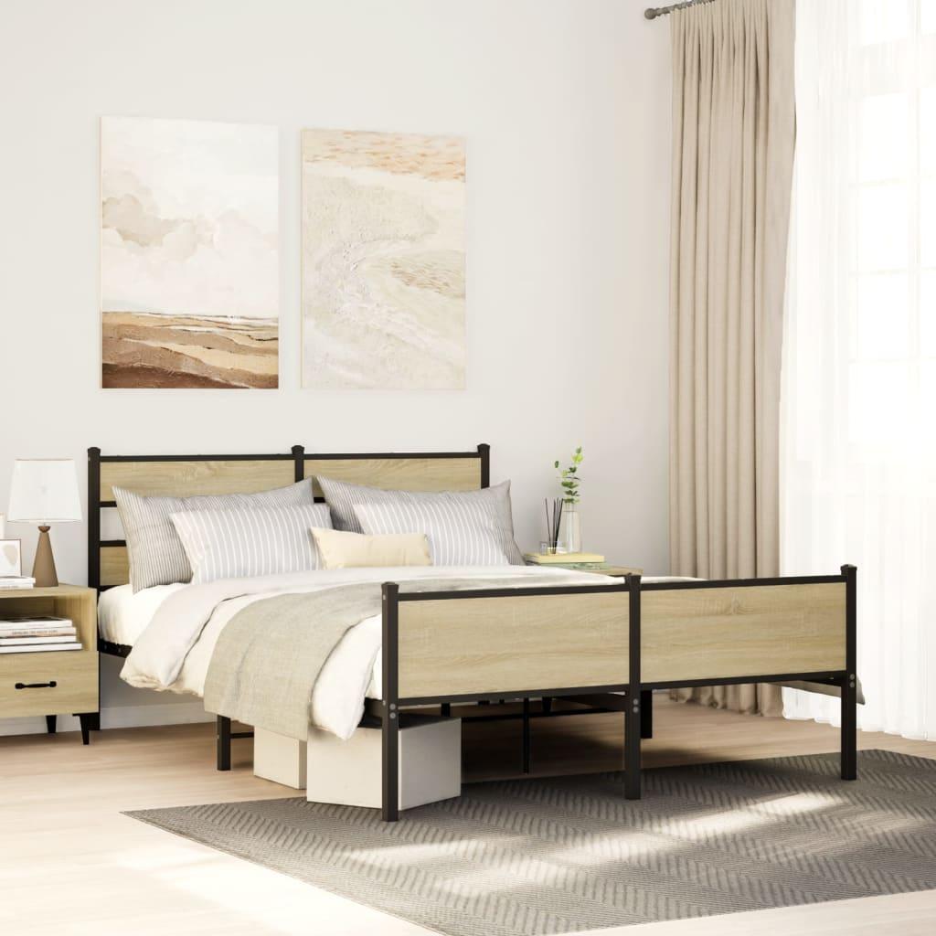 Sengeramme uden madras 160x200 cm metal sonoma-eg
