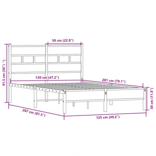 Sengeramme 120 x 200 cm uden madras - sonoma-eg