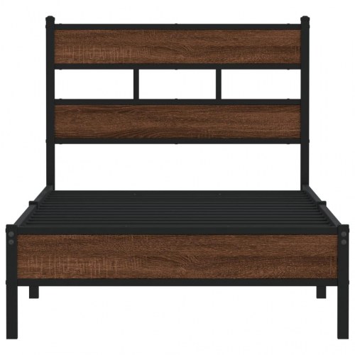 Sengeramme 100x200 cm uden madras konstrueret træ brunt eg