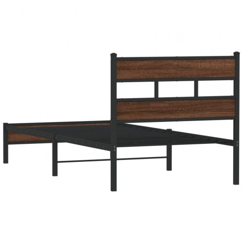 Sengeramme 100x200 cm uden madras konstrueret træ brunt eg