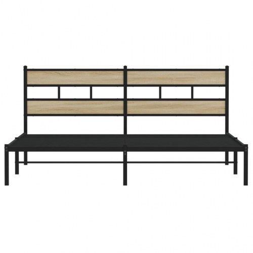 Sengeramme 183 x 213 cm med lamelbund - sort/sonoma-eg