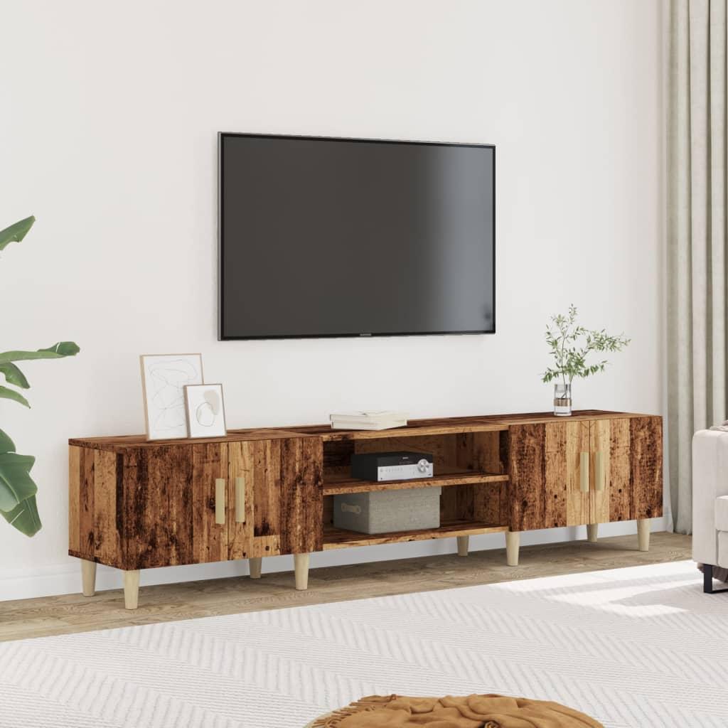Tv-bord 180x31,5x40 cm konstrueret træ gammelt trælook