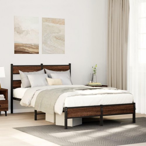 Sengeramme 120 x 200 cm uden madras - brun egetræ