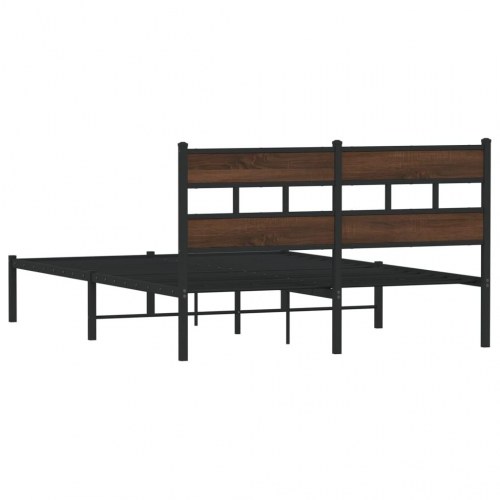 Sengeramme med sengegavl 140 x 200 cm - brunt eg