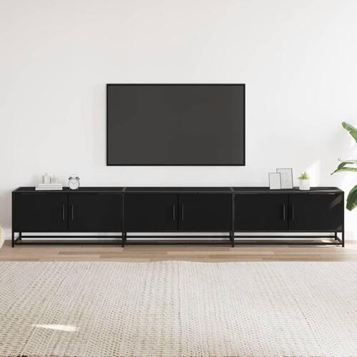 Tv-bord 240x35x41 cm konstrueret træ sort