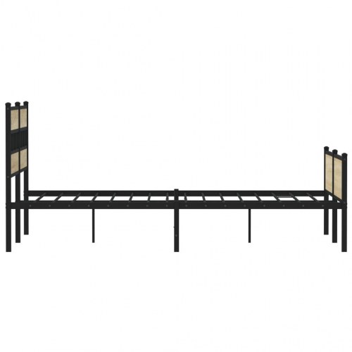 Sengeramme 137 x 190 cm i stål og konstrueret træ - sonoma-eg