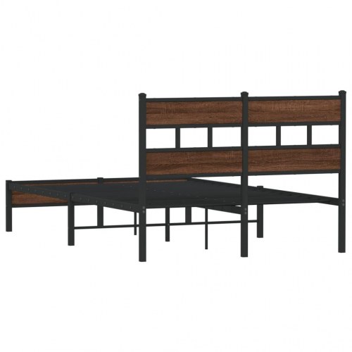 Sengeramme 120 x 190 cm uden madras - brunt egetræ