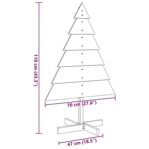 Dekorativt juletræ til pynt 110 cm massivt træ