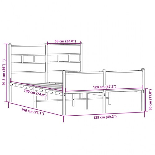 Sengeramme 120 x 190 cm uden madras - sonoma-eg