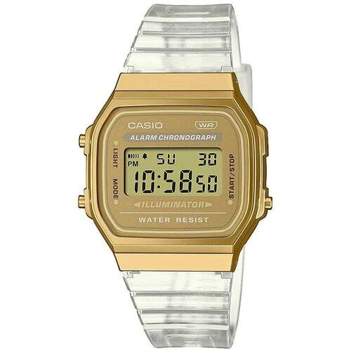 Casio Vintage unisex armbåndsur - Transparent rem, guld