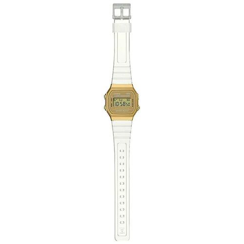 Casio Vintage unisex armbåndsur - Transparent rem, guld